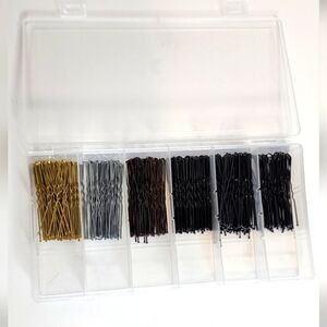 New Multi-Color Bobby Pin Set With Plastic Organizer